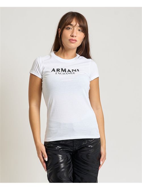AX women's crew neck T-shirt with logo ARMANI EXCHANGE | XW001388-AF10356U0002